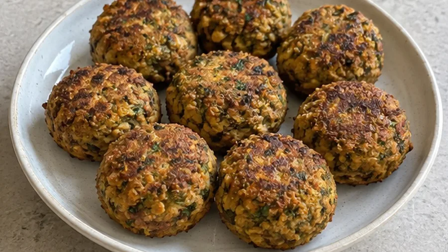 Falafel de grão-de-bico preparado na Air Fryer